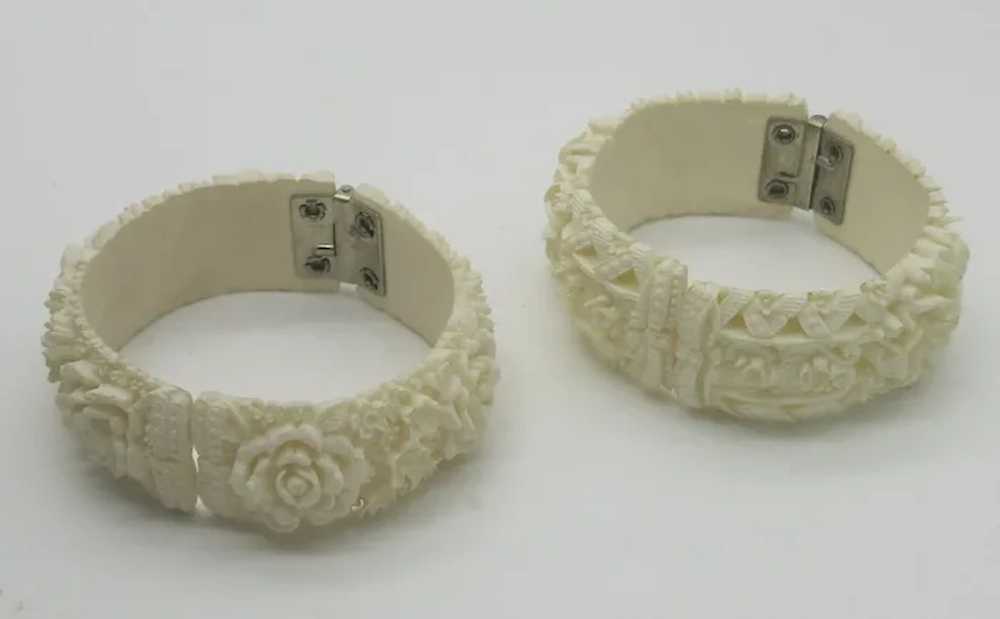 Lovely Celluloid Plastic Floral Clamper Bracelet … - image 5