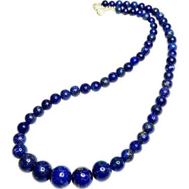 14mm Lapis Lazuli and 14k Gold Necklace - image 1