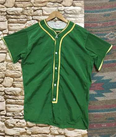 Rawlings Adult Full Button Game Blank Jersey Forest Green