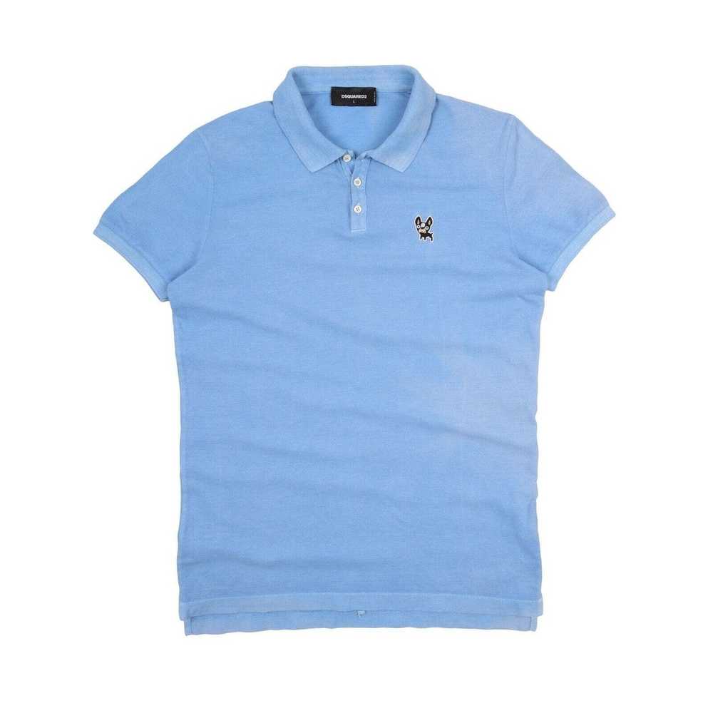 Dsquared2 Faded Blue Pique Cotton Logo Polo Shirt… - image 1