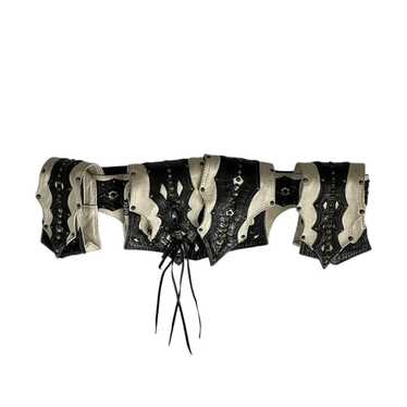 KMRii Kmrii belt snake skin studded hem pouch - image 1