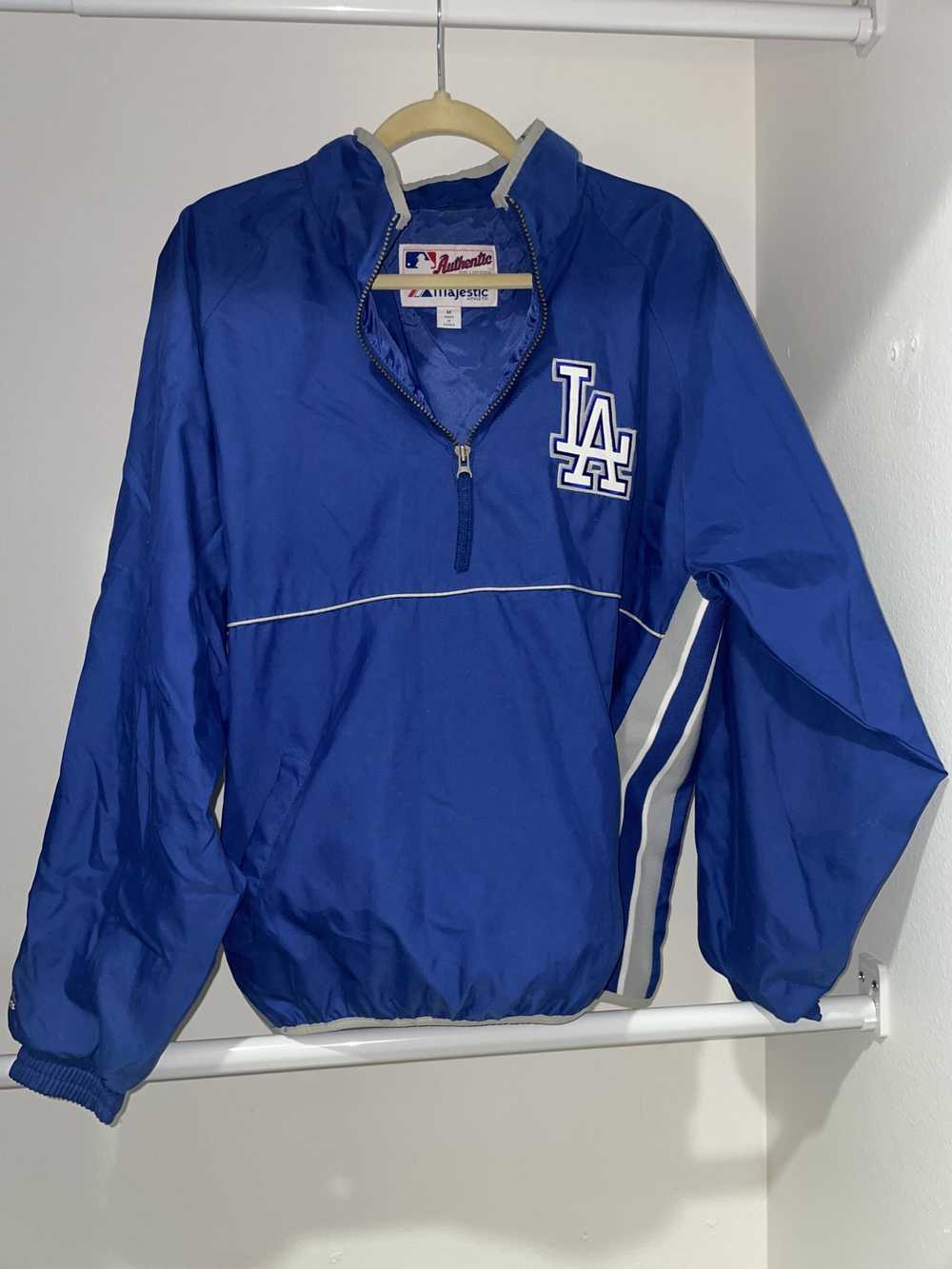 Los Angeles Dodgers Majestic Big & Tall Cool Base On Field Short Sleeve  Training Jacket - Royal