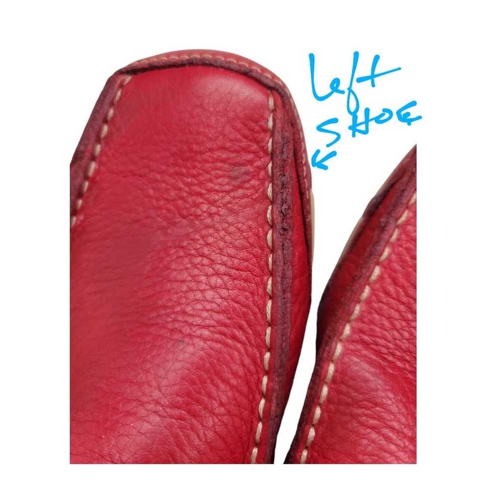 Gbx GBX Red Leather Slip-On Loafers Driving Moc S… - image 10