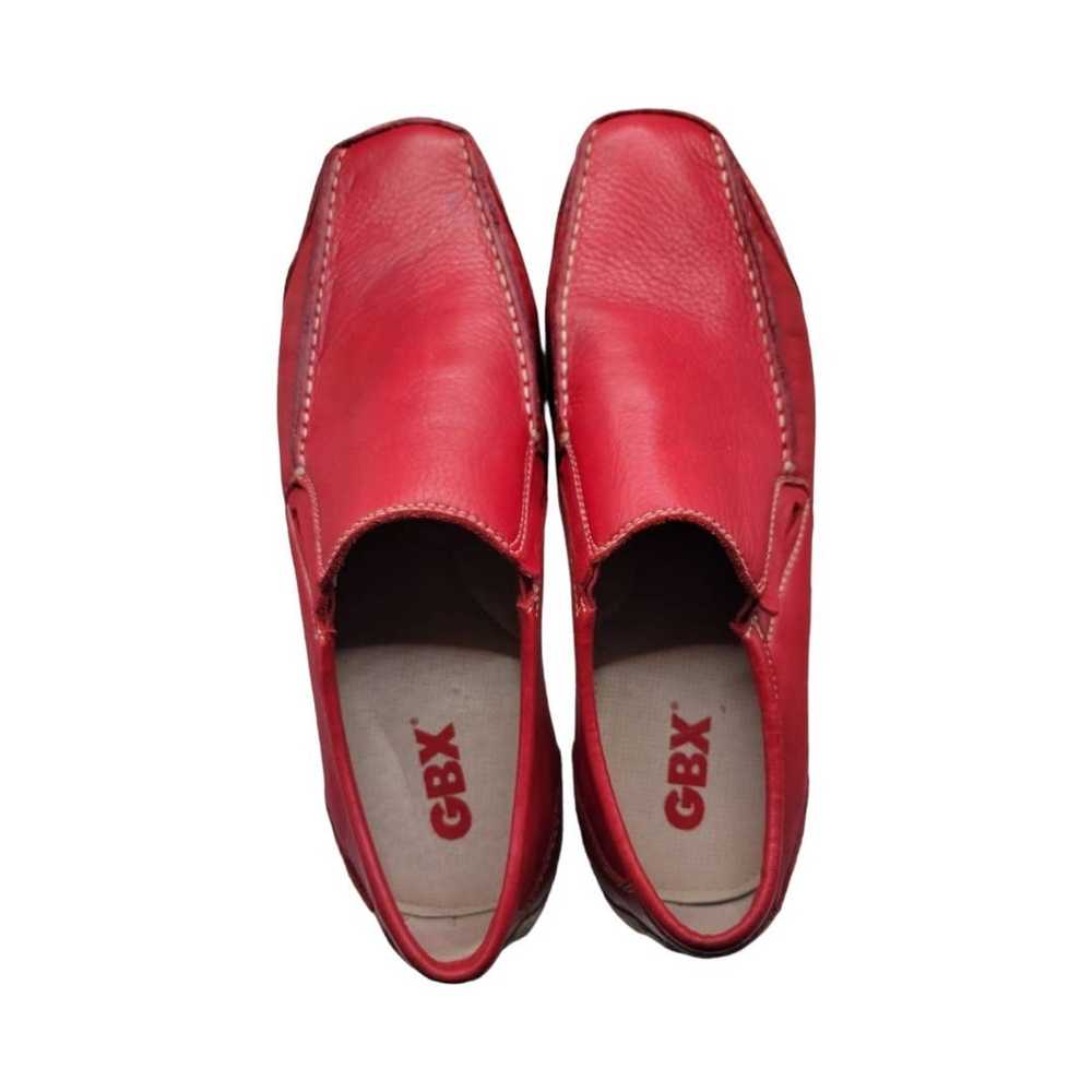 Gbx GBX Red Leather Slip-On Loafers Driving Moc S… - image 2