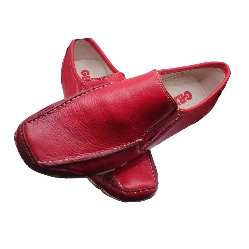 Gbx GBX Red Leather Slip-On Loafers Driving Moc S… - image 4