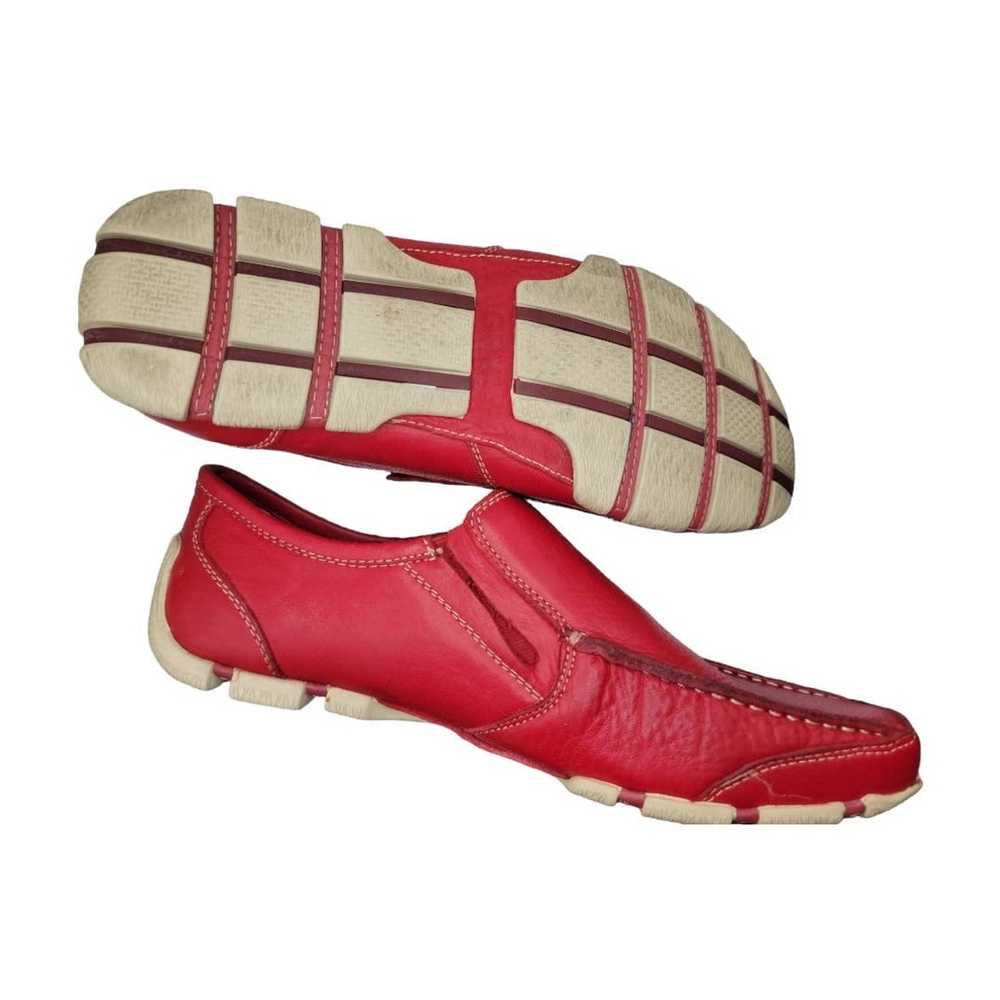Gbx GBX Red Leather Slip-On Loafers Driving Moc S… - image 5