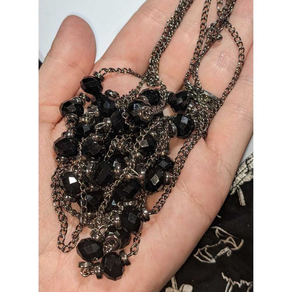 Other Silver And Black Beaded Multilayer Necklace - image 4