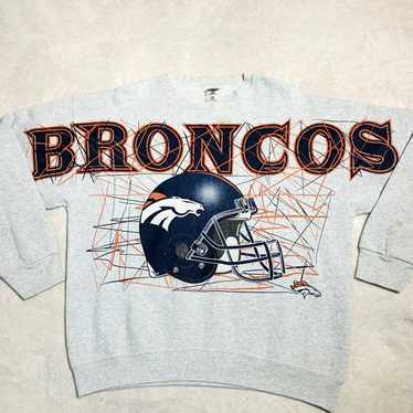 Denver Broncos 90's Retro NFL Crewneck Sweatshirt Sweater