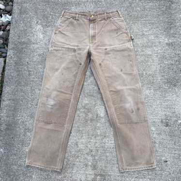 Y2K Carhartt Double Knee Patched Work Pants in Tobacco, Size 35x30