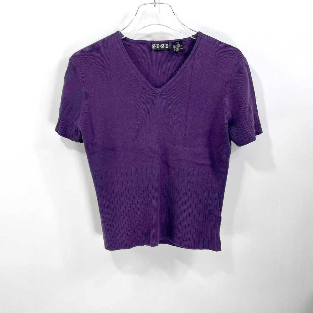 Vintage 90s SHU SHU Vintage Purple Cardigan Top S… - image 3