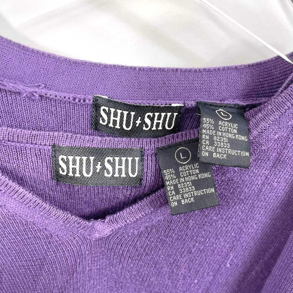 Vintage 90s SHU SHU Vintage Purple Cardigan Top S… - image 4