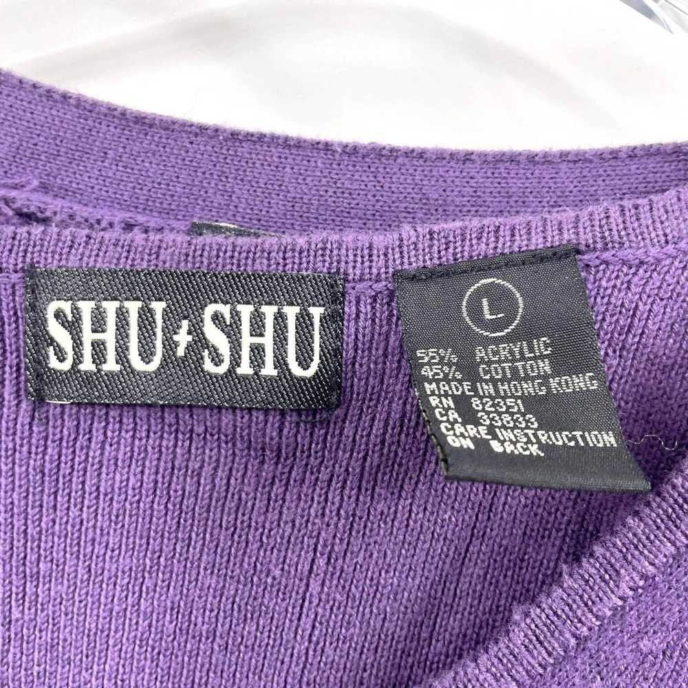 Vintage 90s SHU SHU Vintage Purple Cardigan Top S… - image 5