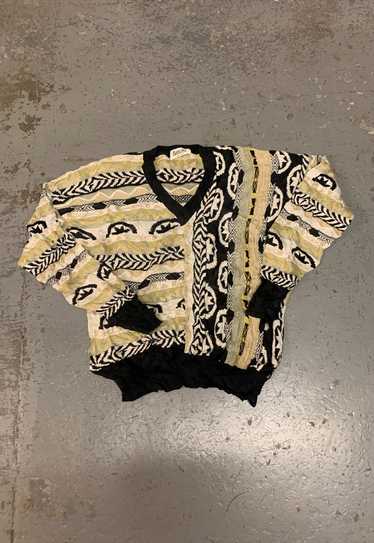 Vintage Abstract Knitted Jumper Funky Patterned S… - image 1
