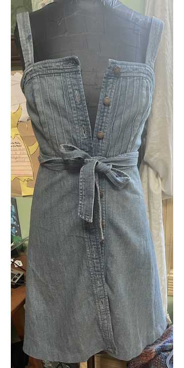 Gap Gap denim button-up overall sleeveless dress
