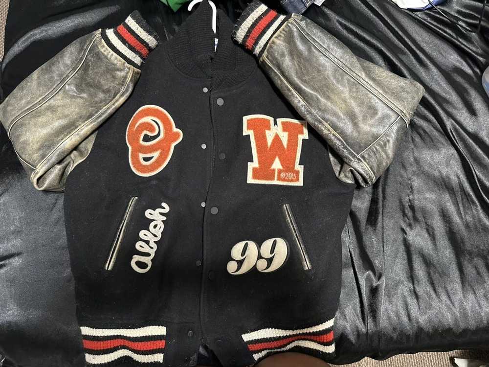 Off-White Vintage Off White Varsity Jacket - image 1