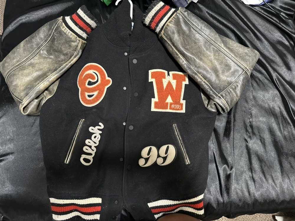 Off-White Vintage Off White Varsity Jacket - image 3