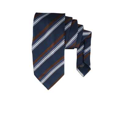 Canali CANALI Blue Striped Silk Tie ITALY 59"/ 3.… - image 1