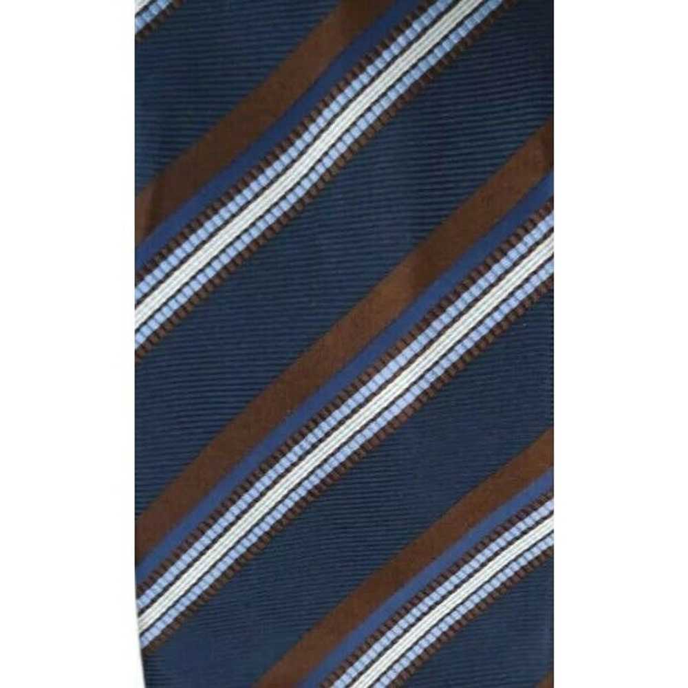 Canali CANALI Blue Striped Silk Tie ITALY 59"/ 3.… - image 3