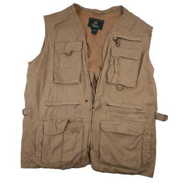 Orvis Fishing Utility Vest Mens Small Beige Off White Mutiple Pockets Cotton