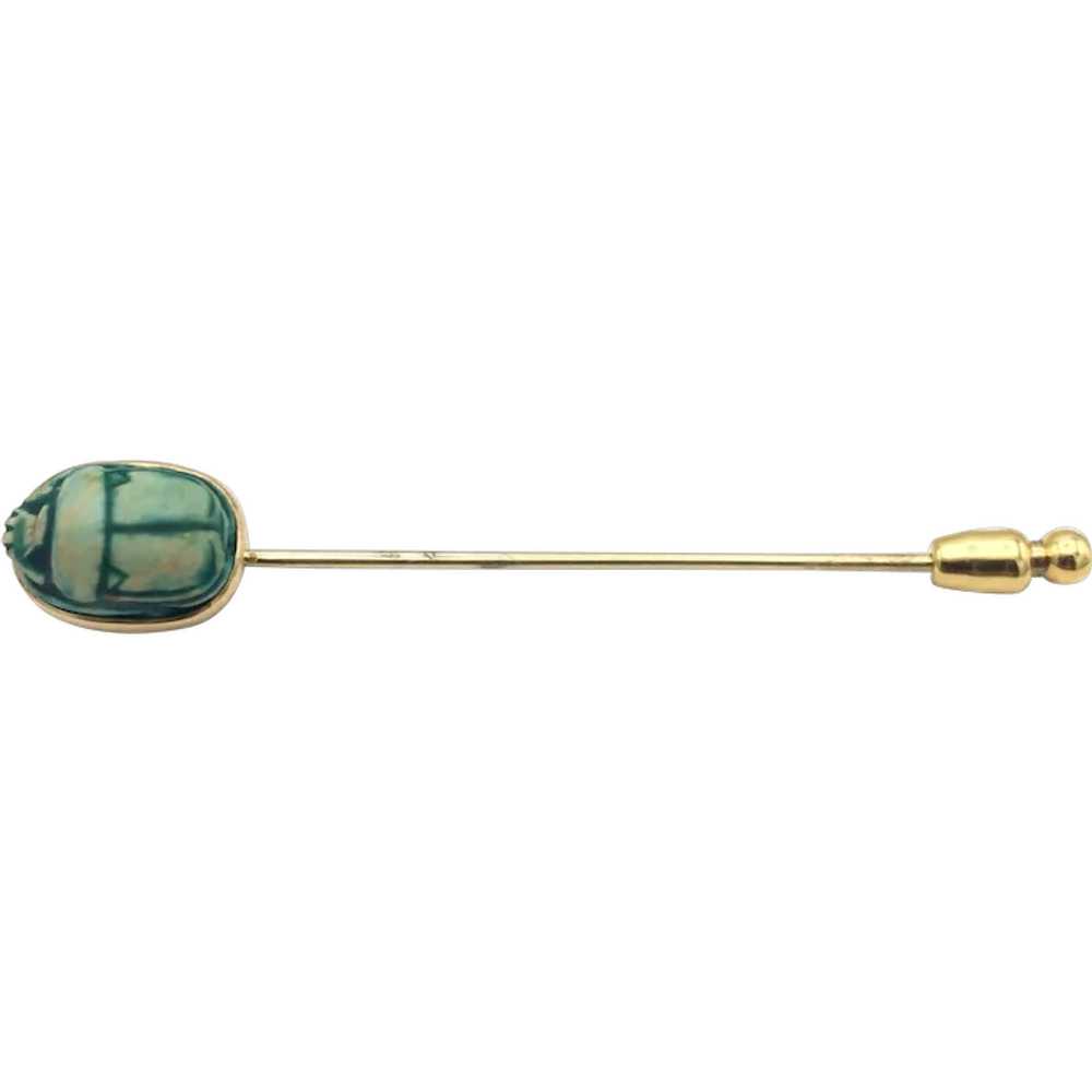 14K Scarab Stick Pin - image 1