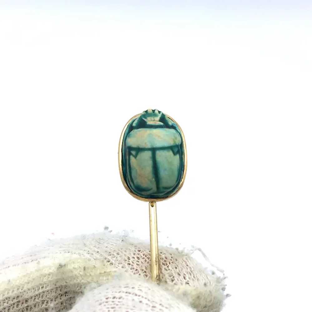 14K Scarab Stick Pin - image 2