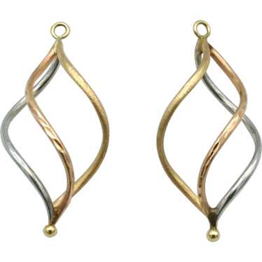 14K Tri-Gold Earring Enhancers - image 1