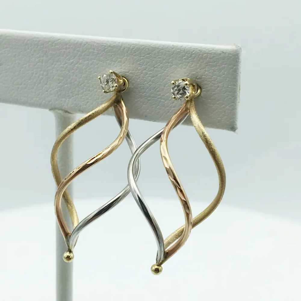 14K Tri-Gold Earring Enhancers - image 3