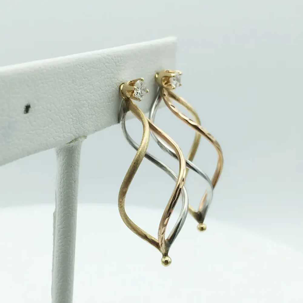 14K Tri-Gold Earring Enhancers - image 4