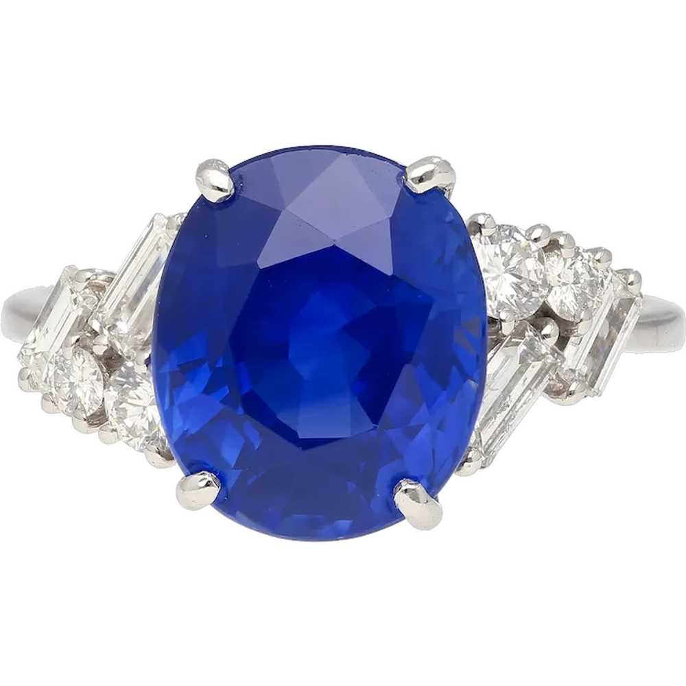 GRS Certified 6.35 Carat Royal Blue Oval Cut Natu… - image 1