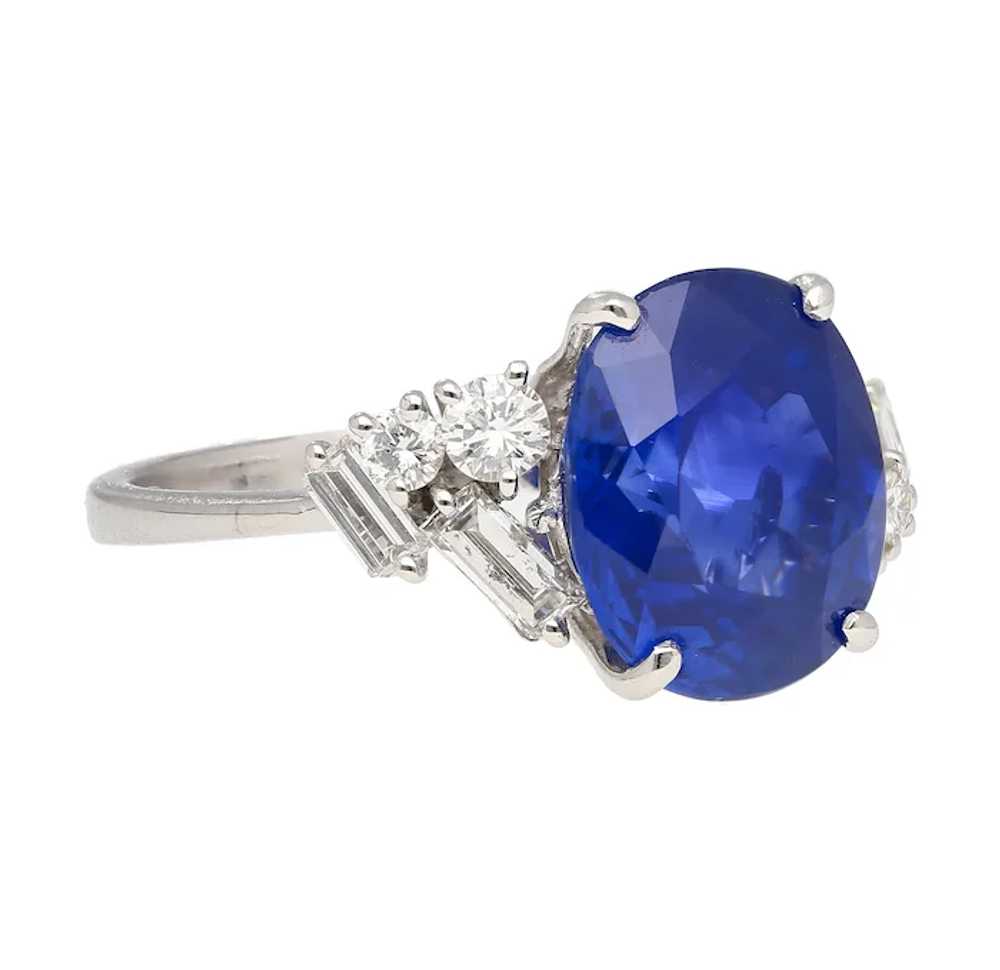 GRS Certified 6.35 Carat Royal Blue Oval Cut Natu… - image 6