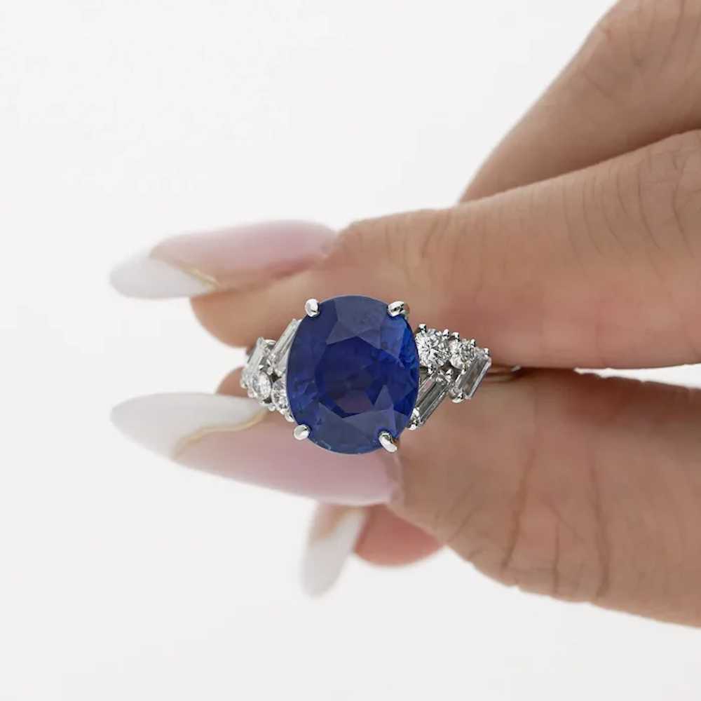 GRS Certified 6.35 Carat Royal Blue Oval Cut Natu… - image 7