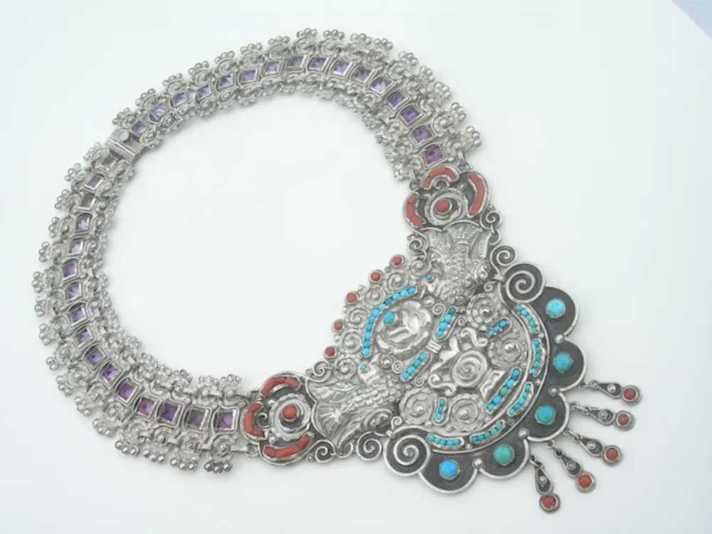 Mexico POULAT MATL Style Taxco Sterling Silver Hu… - image 11