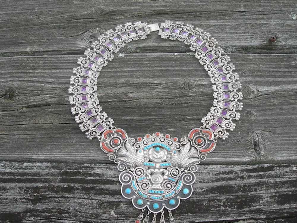 Mexico POULAT MATL Style Taxco Sterling Silver Hu… - image 2