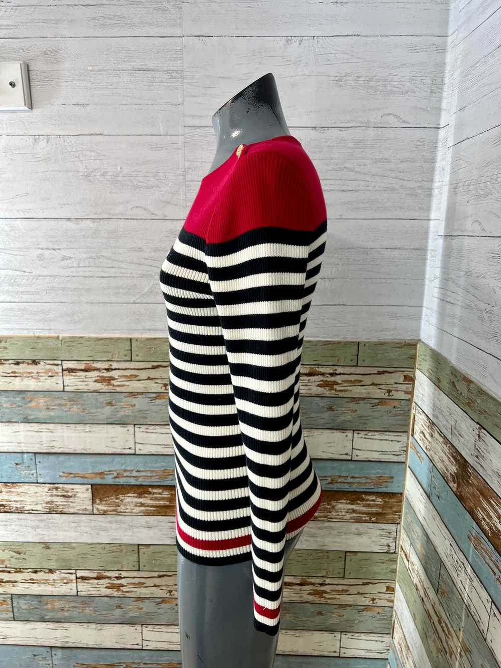 90’s Black and White With Red Stripe Sailor Style… - image 6