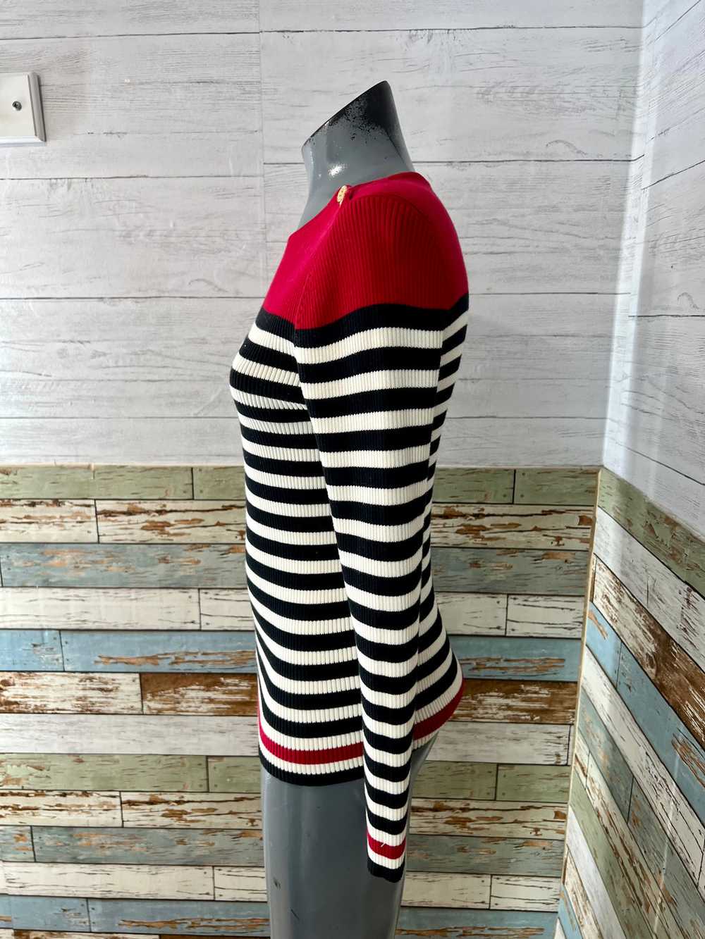 90’s Black and White With Red Stripe Sailor Style… - image 7