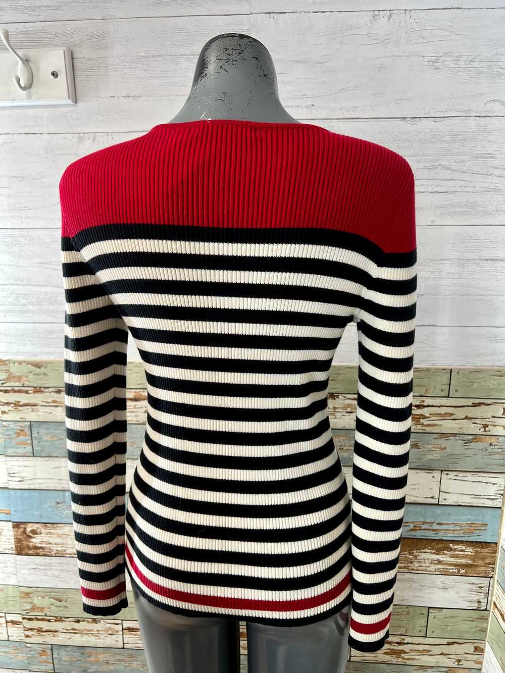 90’s Black and White With Red Stripe Sailor Style… - image 8