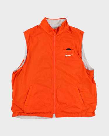 Vintage 90s Nike Reversible Orange/Grey Vest - XL - image 1