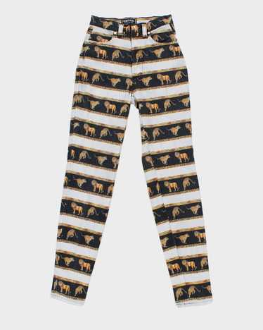 Y2K 00s Versace Jeans Couture Big Cat Skinny Jean… - image 1