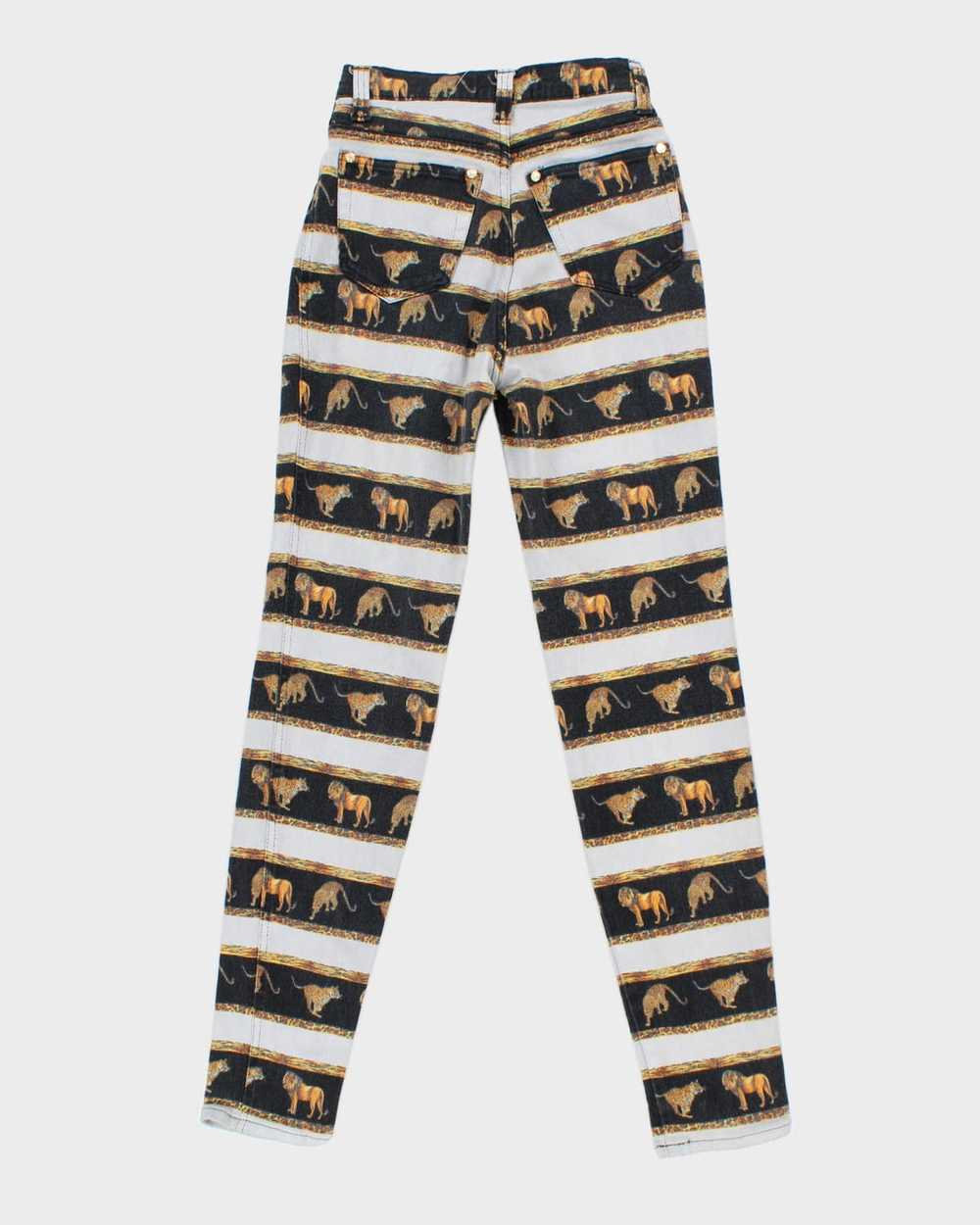 Y2K 00s Versace Jeans Couture Big Cat Skinny Jean… - image 2