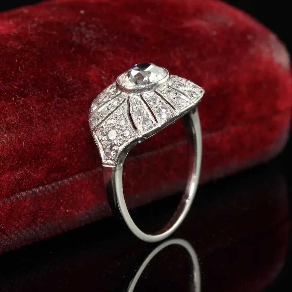 Antique Art Deco Platinum Old Euro Diamond Filigr… - image 2