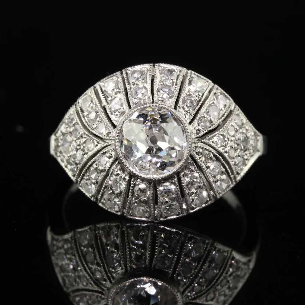 Antique Art Deco Platinum Old Euro Diamond Filigr… - image 3