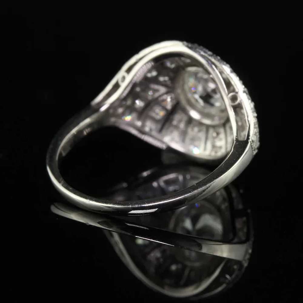 Antique Art Deco Platinum Old Euro Diamond Filigr… - image 4