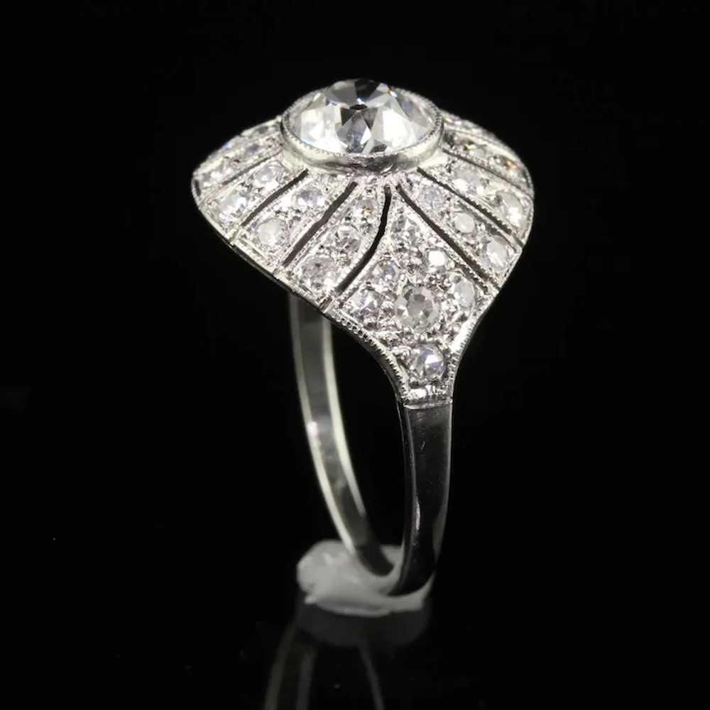 Antique Art Deco Platinum Old Euro Diamond Filigr… - image 5