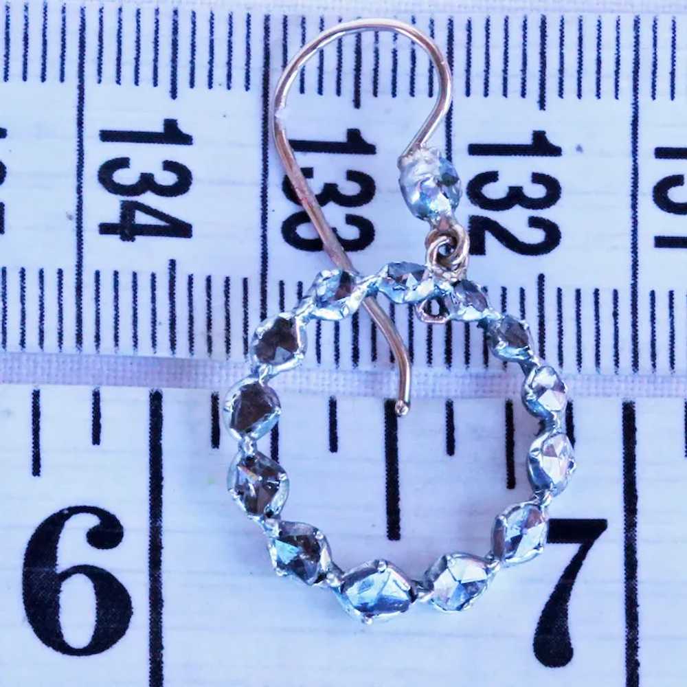 Antique Georgian Earrings Ear Hoops Diamonds 14k … - image 4