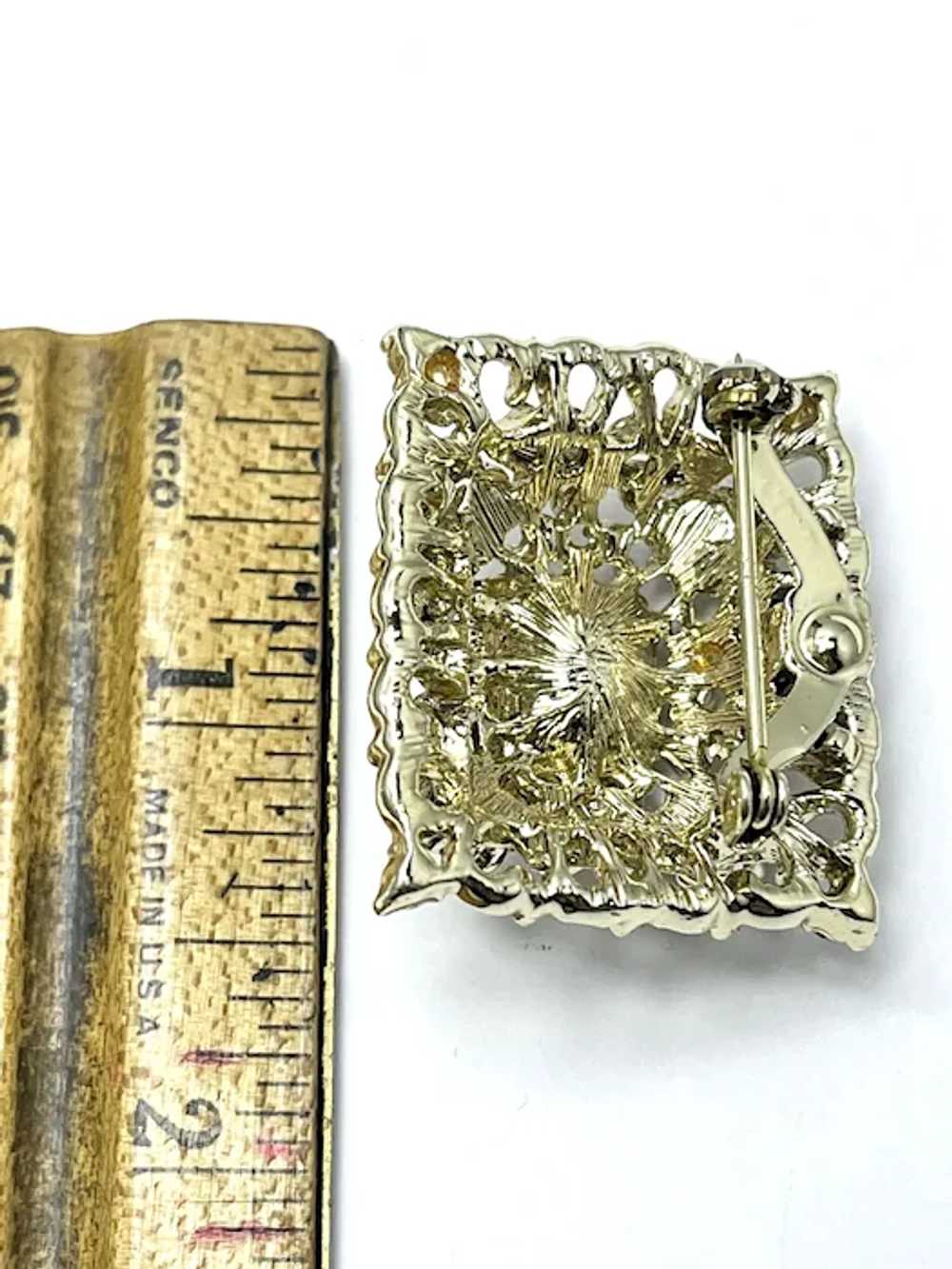 Vintage Coro Rhinestone Brooch Pin - image 5