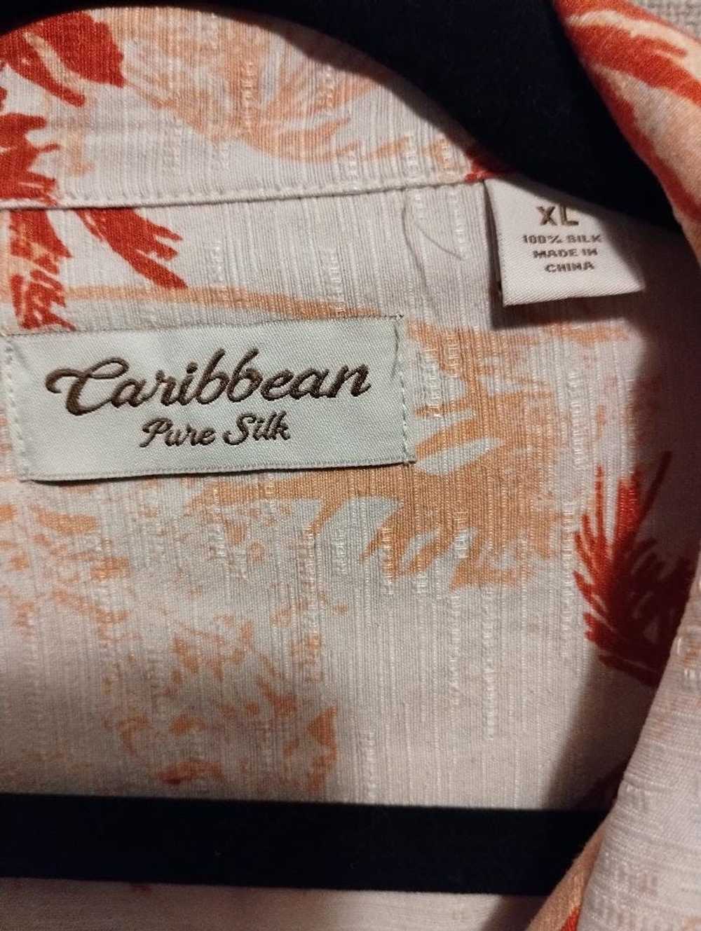 Caribbean 100% Silk Hawaiian Casual Button-Down S… - image 3