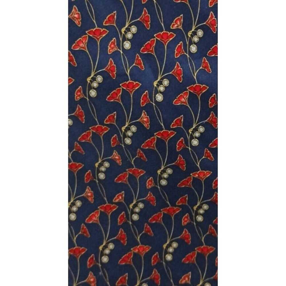 Designer FABERGÉ Blue With Flower Print Silk Tie … - image 4