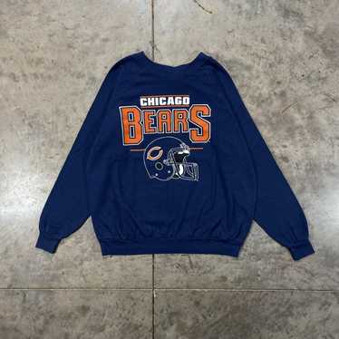 Vintage 80s Chicago Bears T-Shirt Mens XL 46-48 Blue Trench USA NFL Football