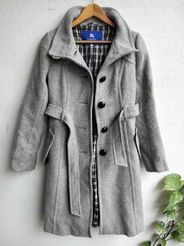 Burberry Burberry Wool Grey Checked Parka - image 1