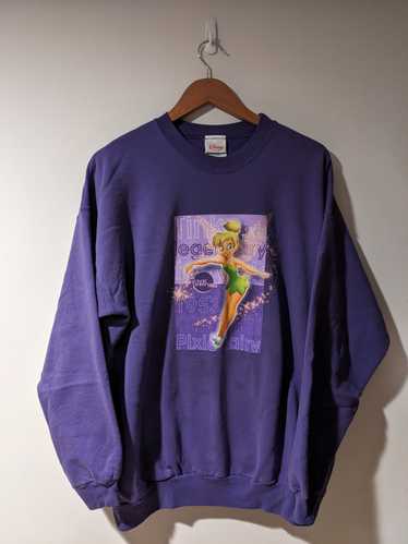 Vintage, Tops, Vtg 9s Walt Disney World Womens Xl Faded Spell Out  Tinkerbell Sweatshirt Purple